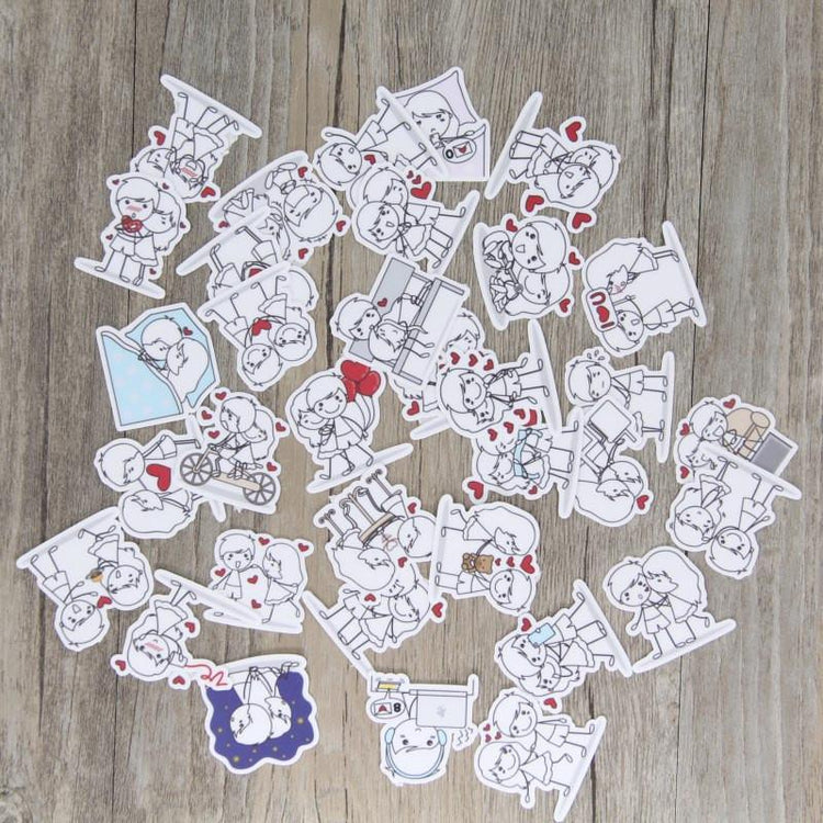 Couple Love Stickers Decoration (40 Pieces/Set)