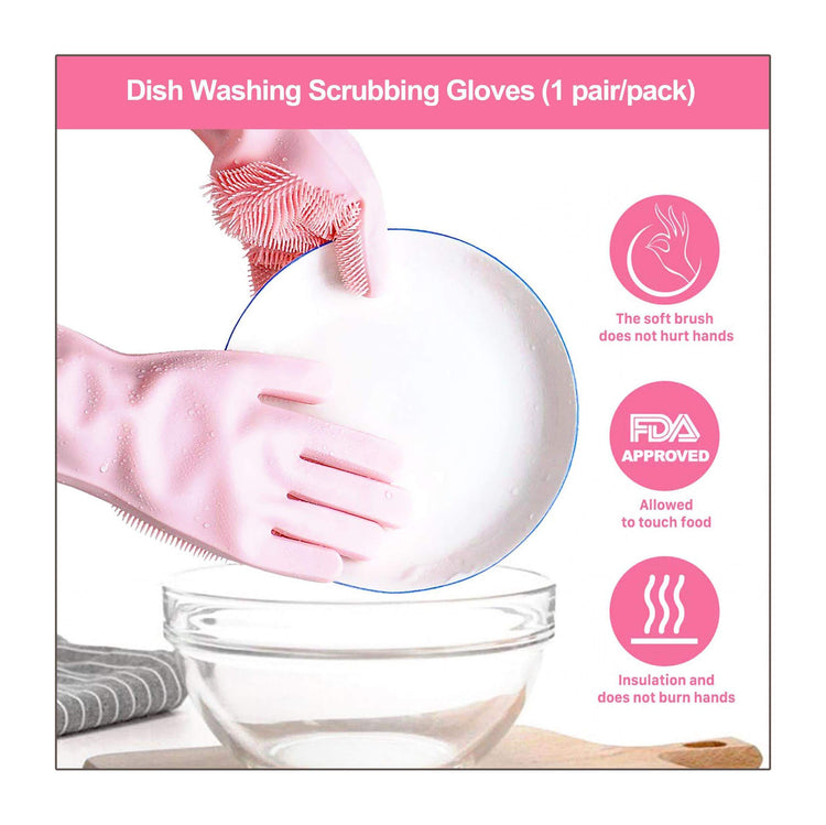 Dish Washing Scrubbing Gloves (1 pair/pack)