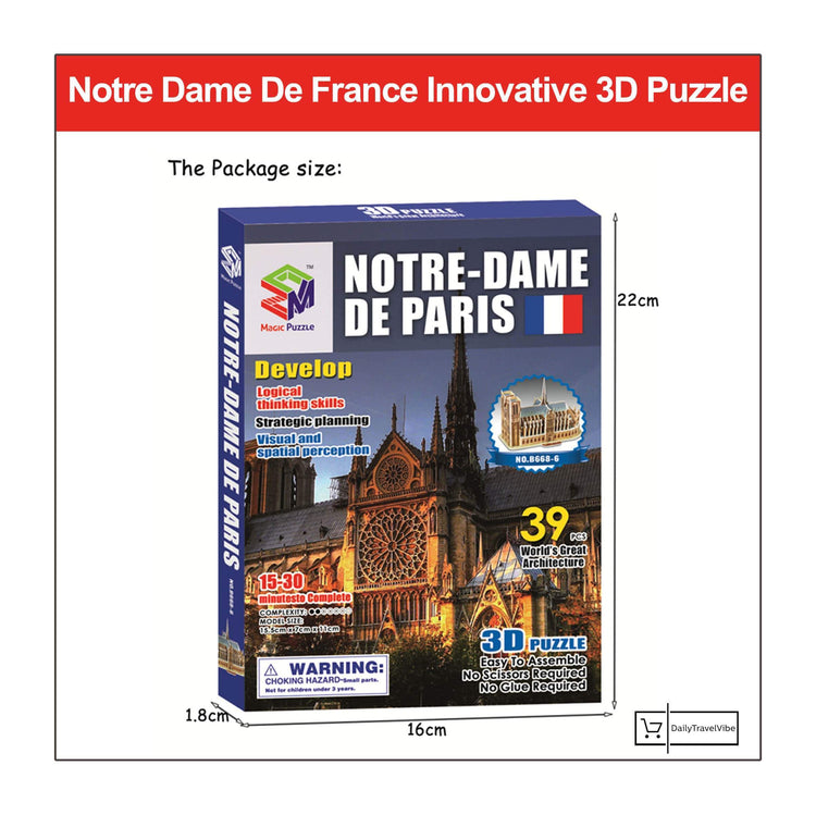 Notre Dame De France Innovative 3D Puzzle