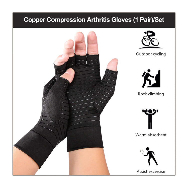 Copper Compression Arthritis Gloves (1 Pair)/Set