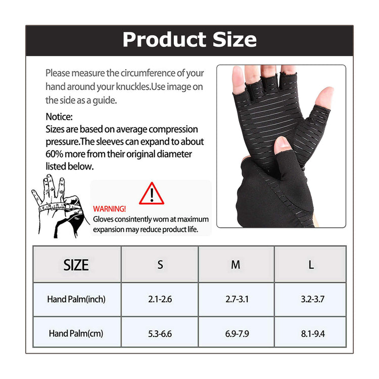 Copper Compression Arthritis Gloves (1 Pair)/Set