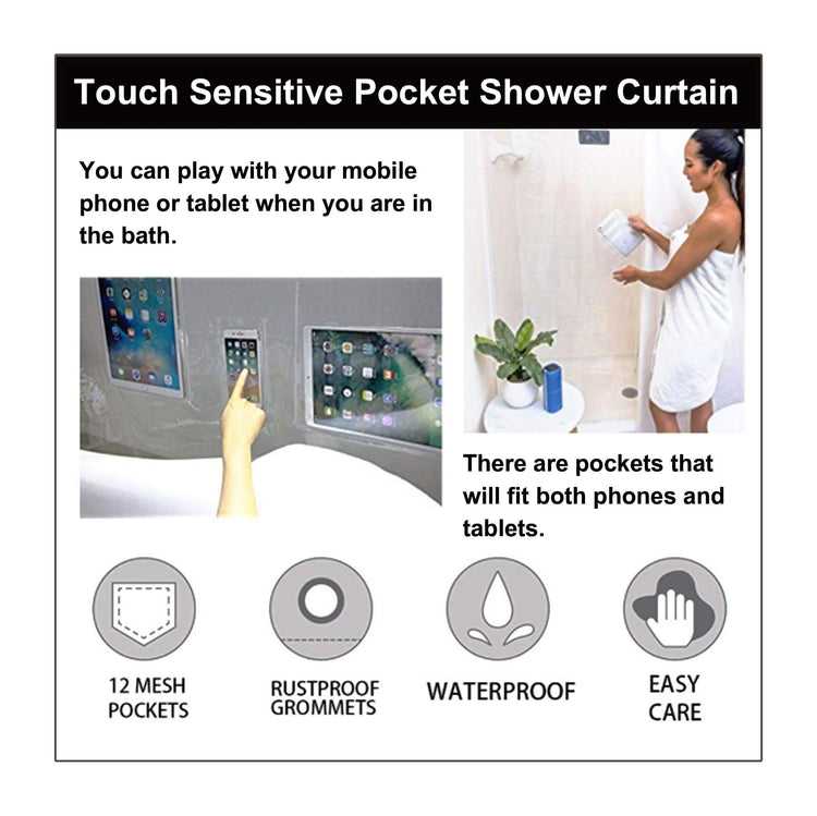 Touch Sensitive Pocket Shower Curtain