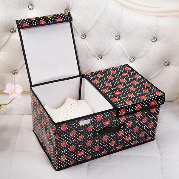 Cloth Art Folding Storage Box With Cover