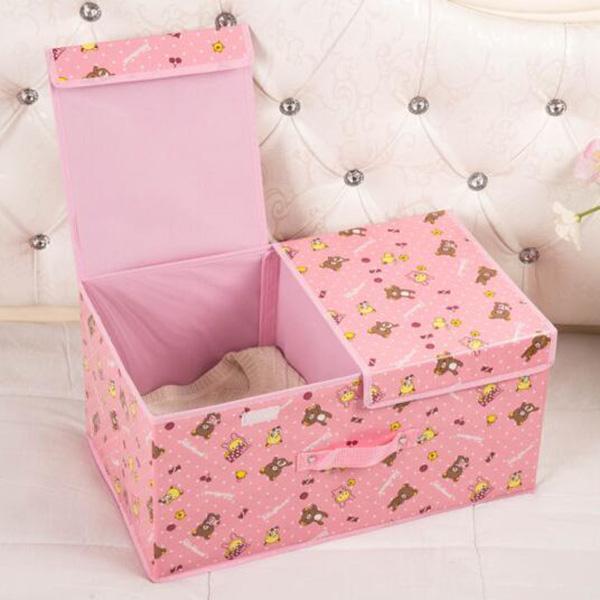 Cloth Art Folding Storage Box With Cover