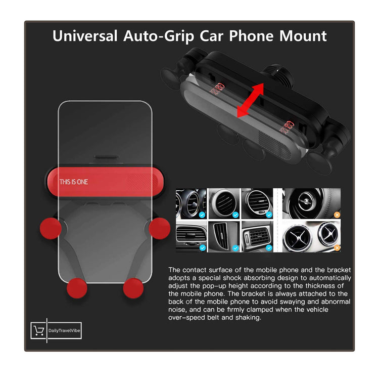 Universal Auto-Grip Car Phone Mount