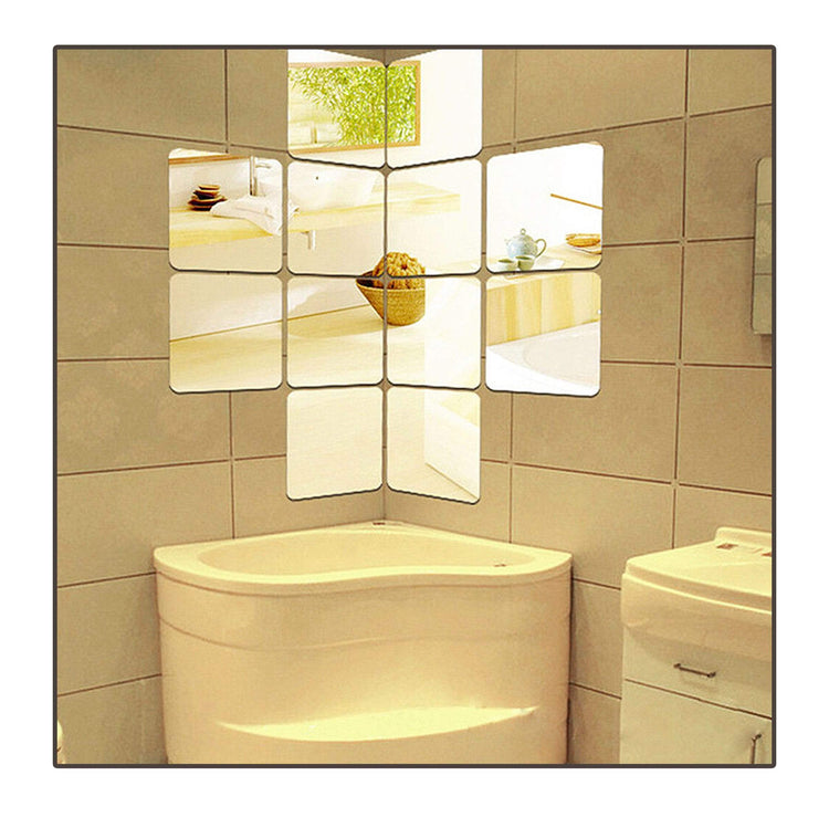 Modern 3D Self Adhesive Mirror (16 pcs/set)