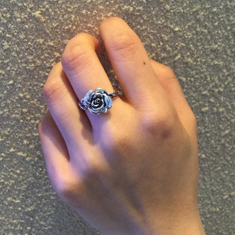 Sterling Silver Vintage Rose Rings