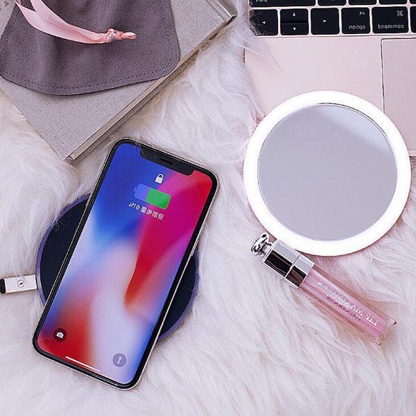 Wireless Charger Portable LED Makeup Mirror