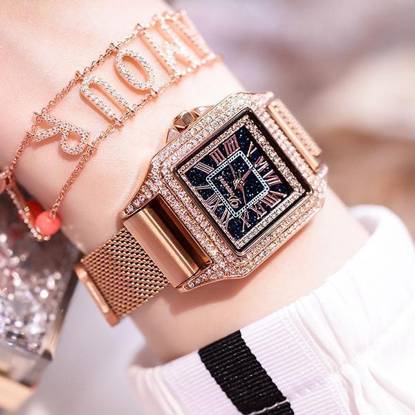 Women Starry Sky Waterproof Square Watch