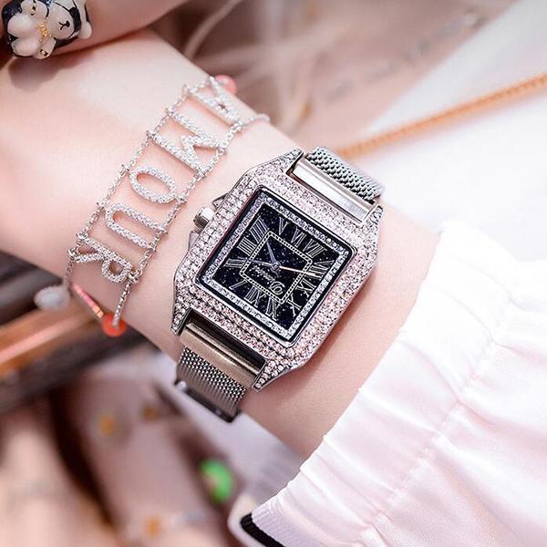 Women Starry Sky Waterproof Square Watch