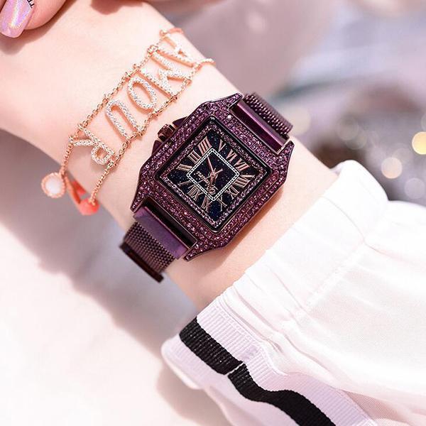 Women Starry Sky Waterproof Square Watch