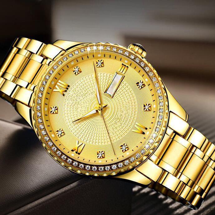 Waterproof Luxury Gold Calendar Luminous Watch