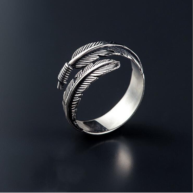 Sterling Silver Feather Open Rings