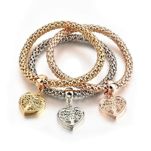 "TREE OF LIFE" HEART EDITION CHARM BRACELET WITH AUSTRIAN CRYSTALS