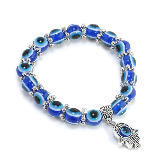 Handmade Evil Eye Glass Beads Hamsa Charm Bracelets