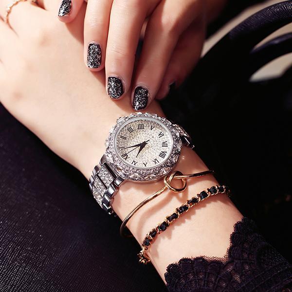 Women Fashion Waterproof Rhinestone Watch