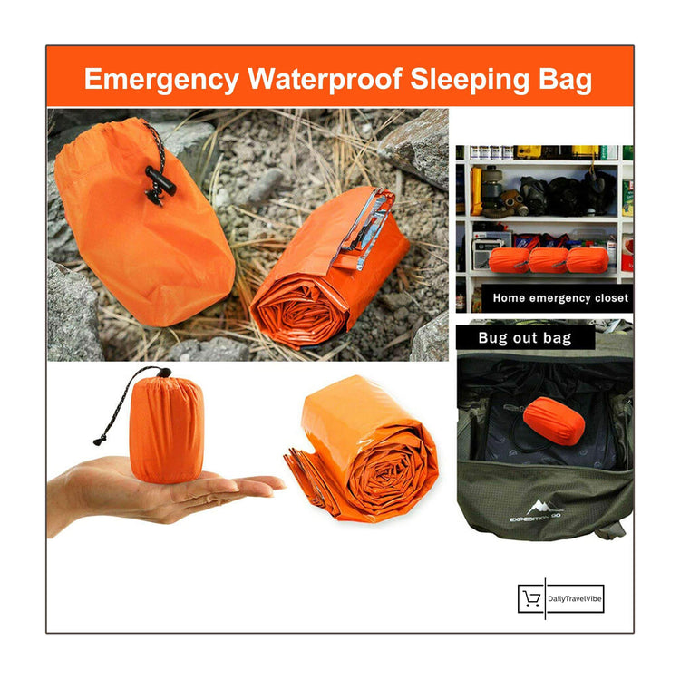 1x Emergency Waterproof Sleeping Bag