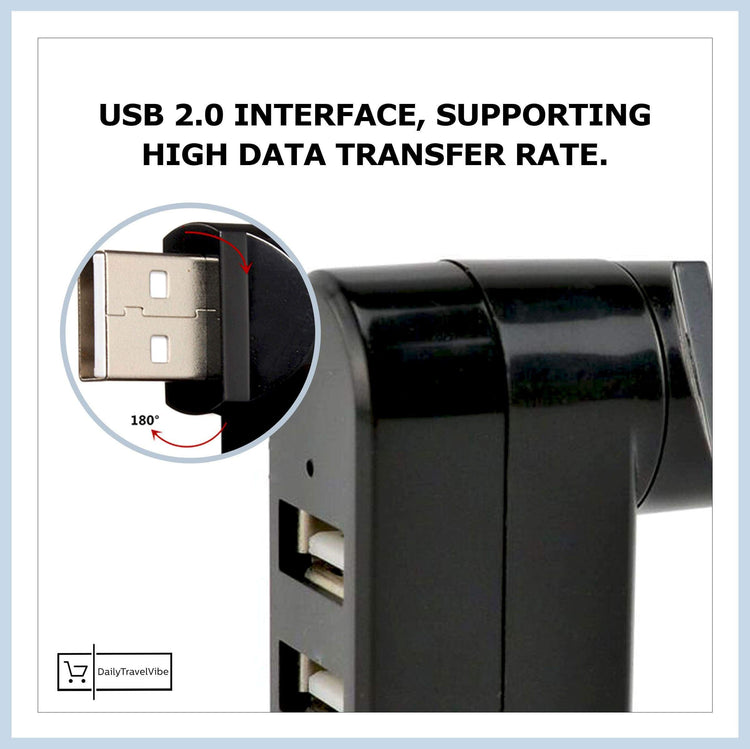 Mini Rotatable 3-Port USB Hub