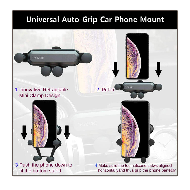 Universal Auto-Grip Car Phone Mount