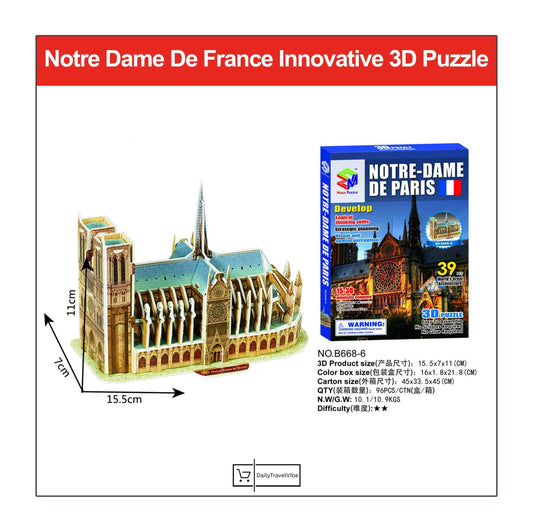 Notre Dame De France Innovative 3D Puzzle