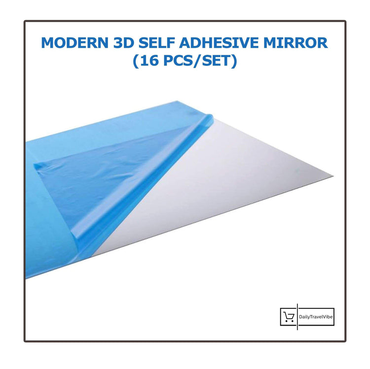 Modern 3D Self Adhesive Mirror (16 pcs/set)