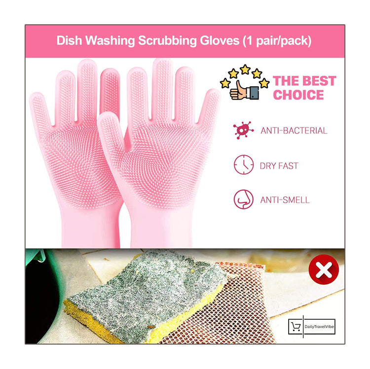 Dish Washing Scrubbing Gloves (1 pair/pack)