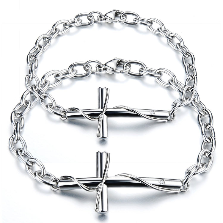 Titanium Plating Crucifix Bracelets