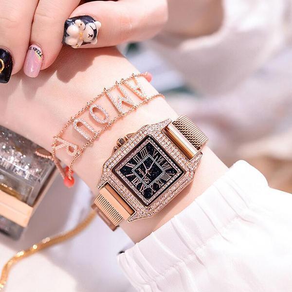 Women Starry Sky Waterproof Square Watch