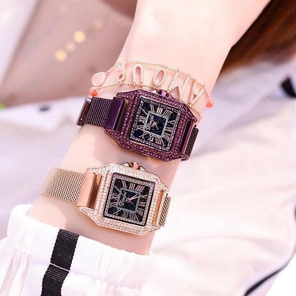 Women Starry Sky Waterproof Square Watch