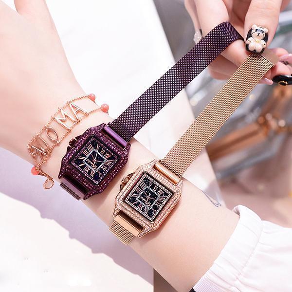 Women Starry Sky Waterproof Square Watch