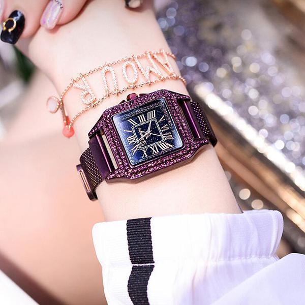 Women Starry Sky Waterproof Square Watch