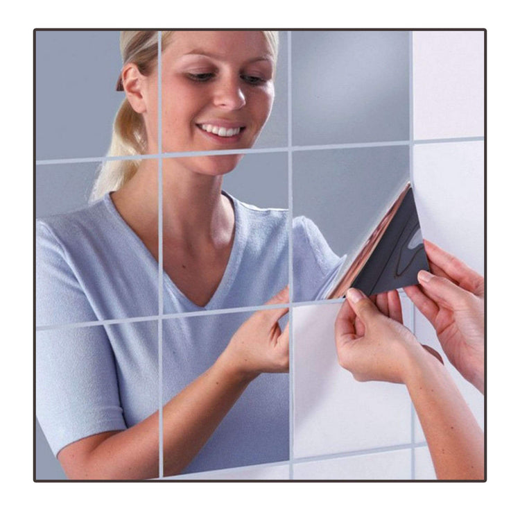 Modern 3D Self Adhesive Mirror (16 pcs/set)