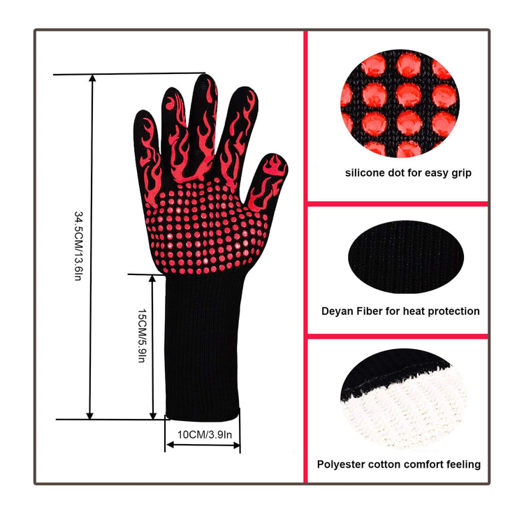 Fireproof Heat Resistant Gloves (1 Pcs/Set)