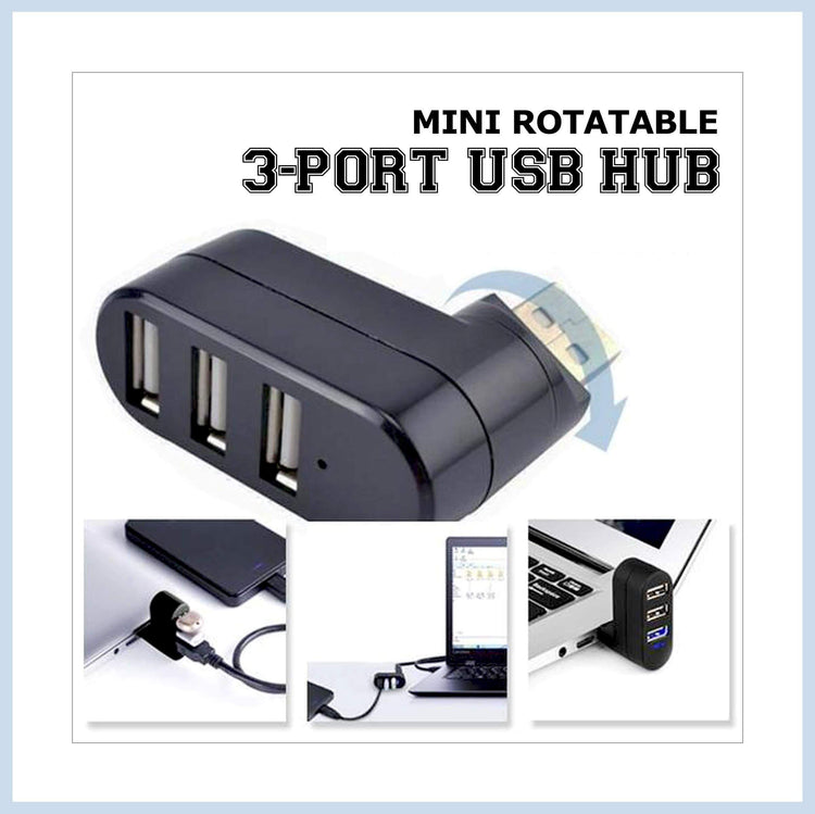 Mini Rotatable 3-Port USB Hub