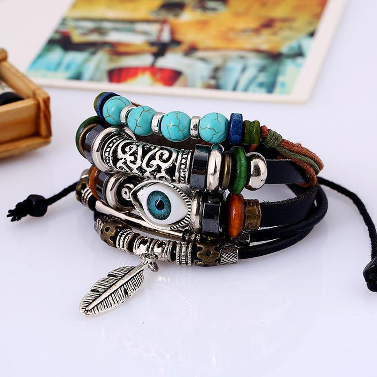 Multilayer Spiritual Leather Bracelet- Adjustable and Unisex