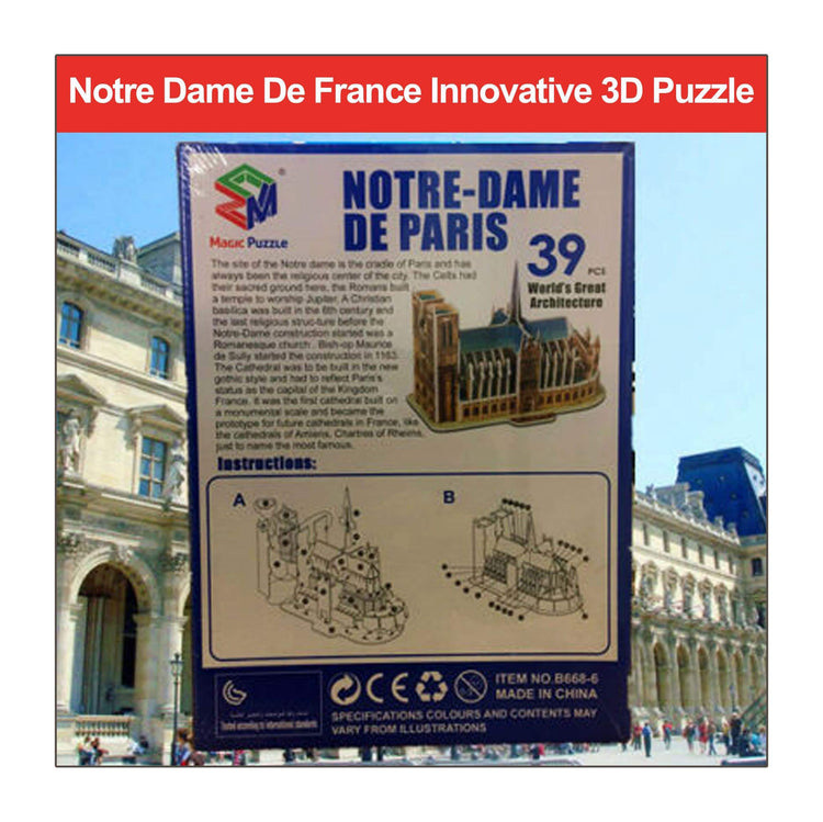 Notre Dame De France Innovative 3D Puzzle