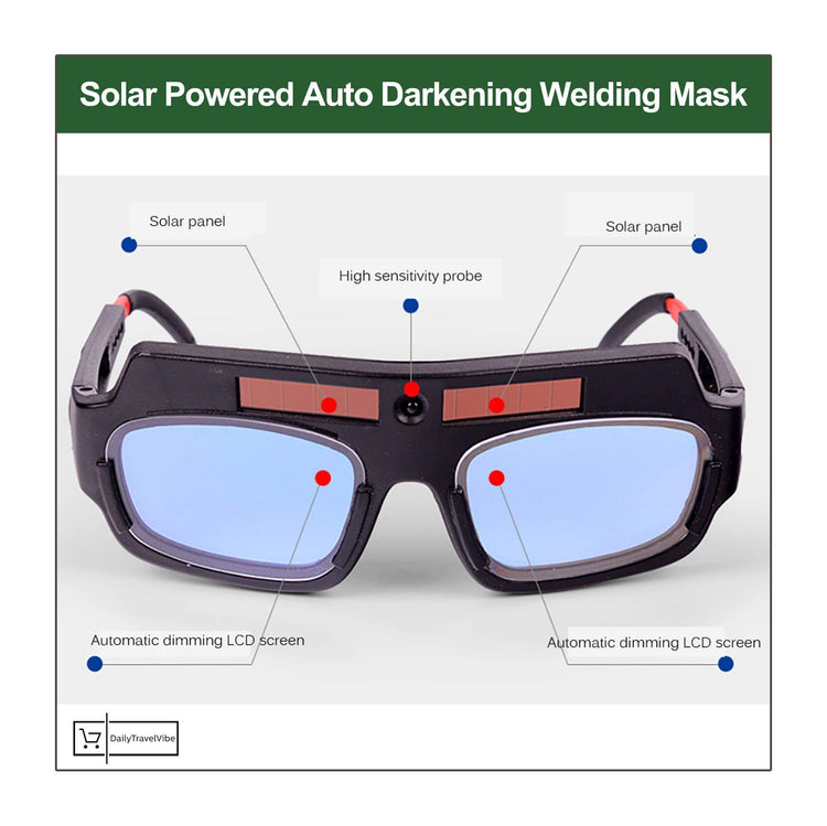 Solar Powered Auto Darkening Welding Mask