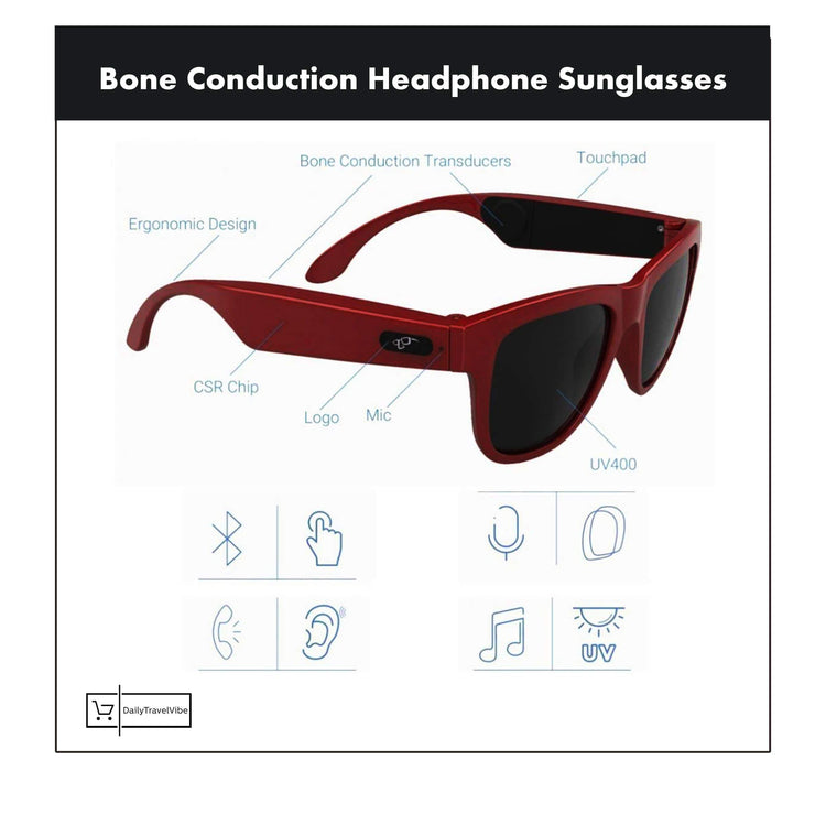 Bone Conduction Headphone Sunglasses