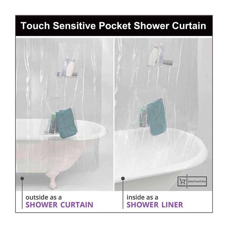 Touch Sensitive Pocket Shower Curtain