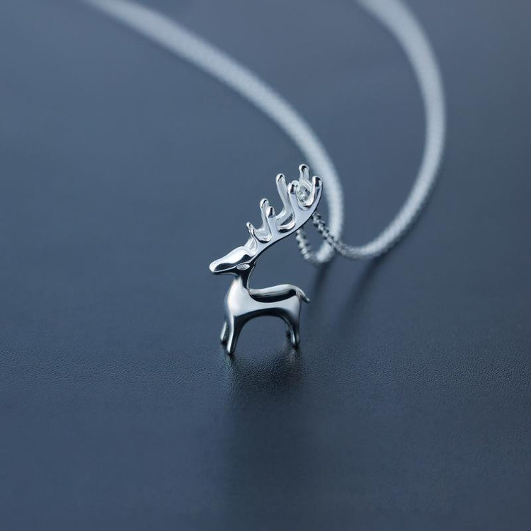 925 Silver Lovely Elk Necklace