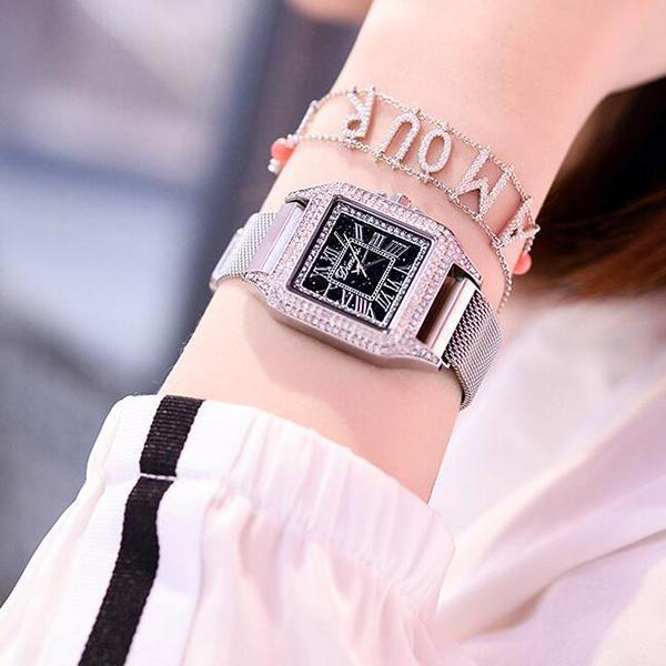 Women Starry Sky Waterproof Square Watch