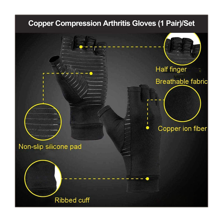 Copper Compression Arthritis Gloves (1 Pair)/Set