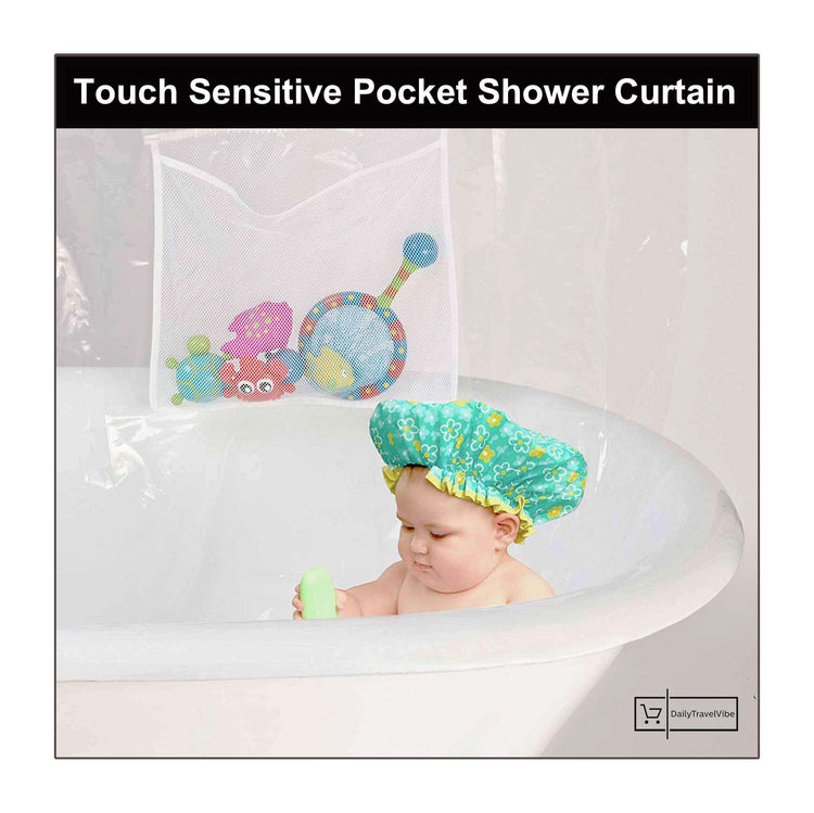 Touch Sensitive Pocket Shower Curtain