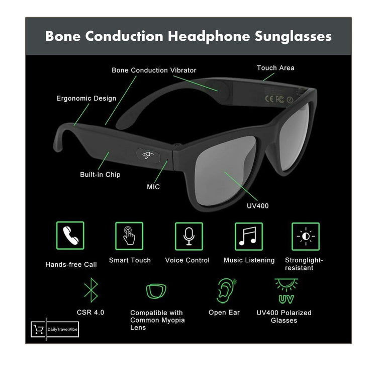 Bone Conduction Headphone Sunglasses