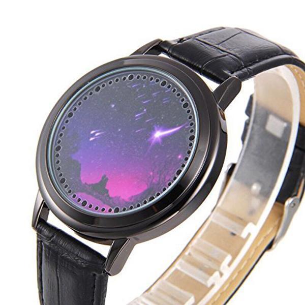 LED Touch Screen Meteor Shower Couple Watch(1 Set)