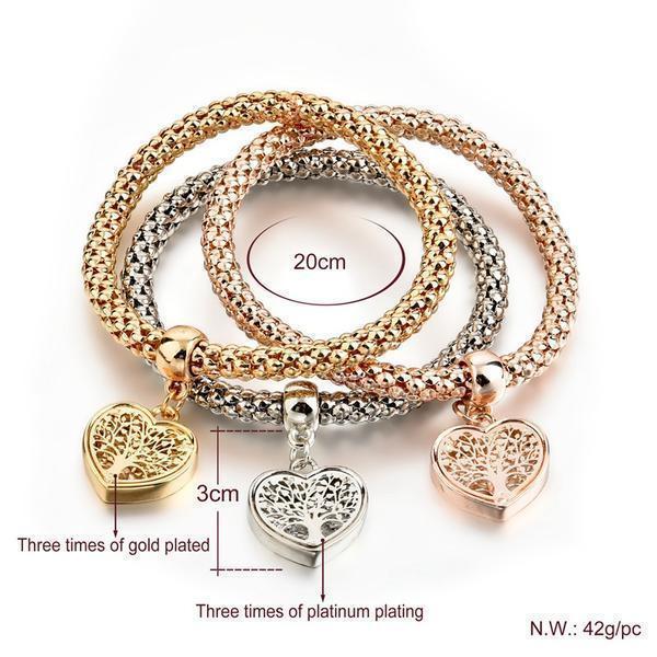 "TREE OF LIFE" HEART EDITION CHARM BRACELET WITH AUSTRIAN CRYSTALS