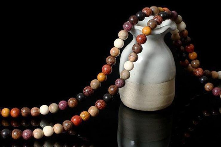 Mixed Natural Sandalwood 108 Beads Mala Bracelets