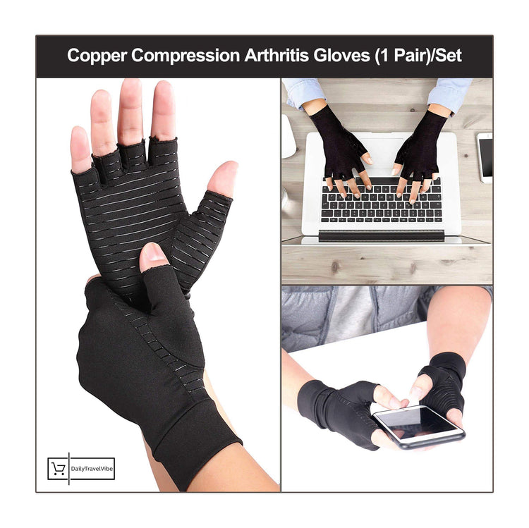 Copper Compression Arthritis Gloves (1 Pair)/Set