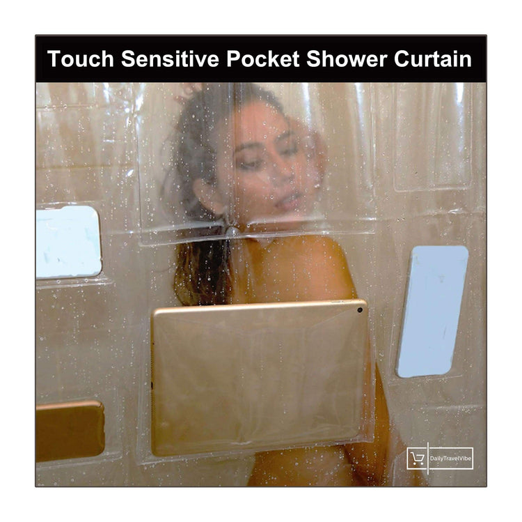 Touch Sensitive Pocket Shower Curtain