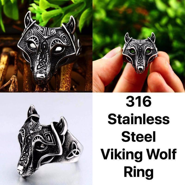 Viking Wolf Stainless Steel Rings